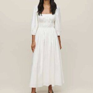 Reformation Cream Midi Dress